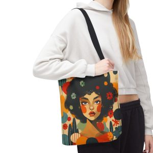Mid century modern floral aesthetic Tote Bag (AOP)