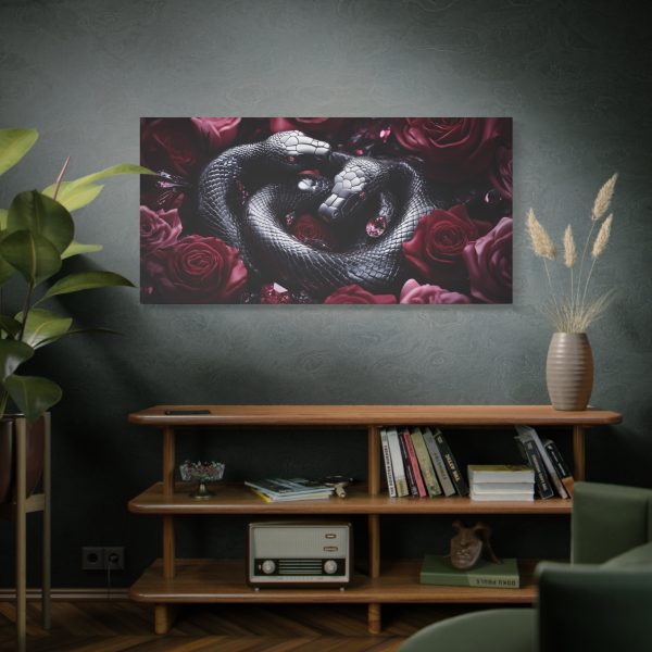 Canvas Print Python Snakes and Roses Wall Art - Image 3