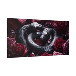 Canvas Print Python Snakes and Roses Wall Art