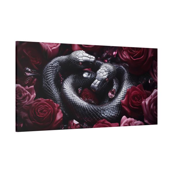 Canvas Print Python Snakes and Roses Wall Art